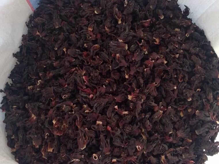 Hibiscus packed in a sack